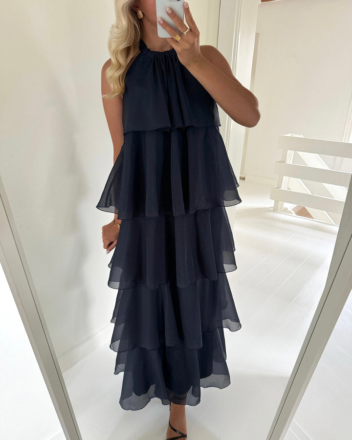 Y.A.S kjole eloise sl halterneck maxi total eclipse