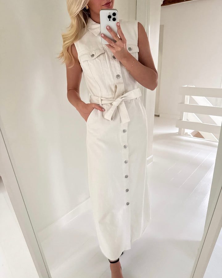 Vero Moda skjortekjole molly sl ank denim ecru