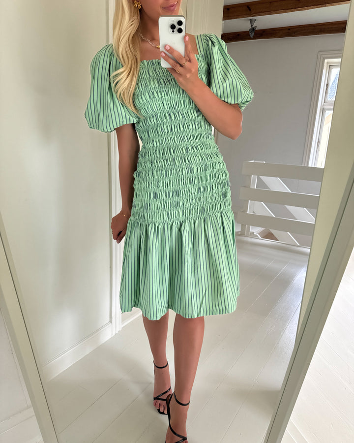 A-View kjole rikka stripe midi green