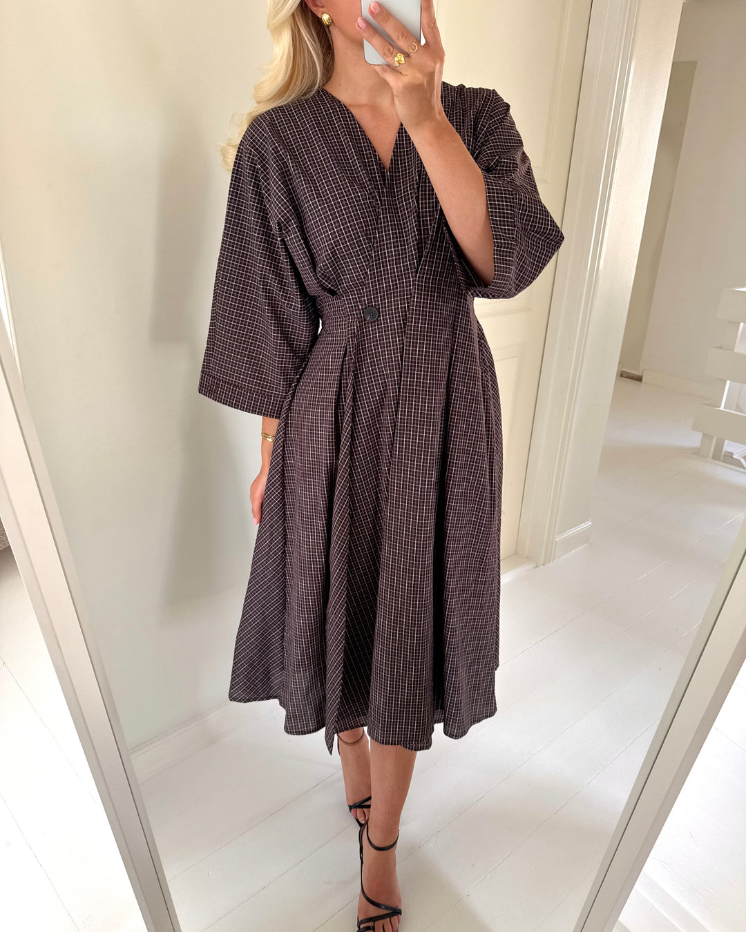 Love&Divine kjole 1602-1 brown check