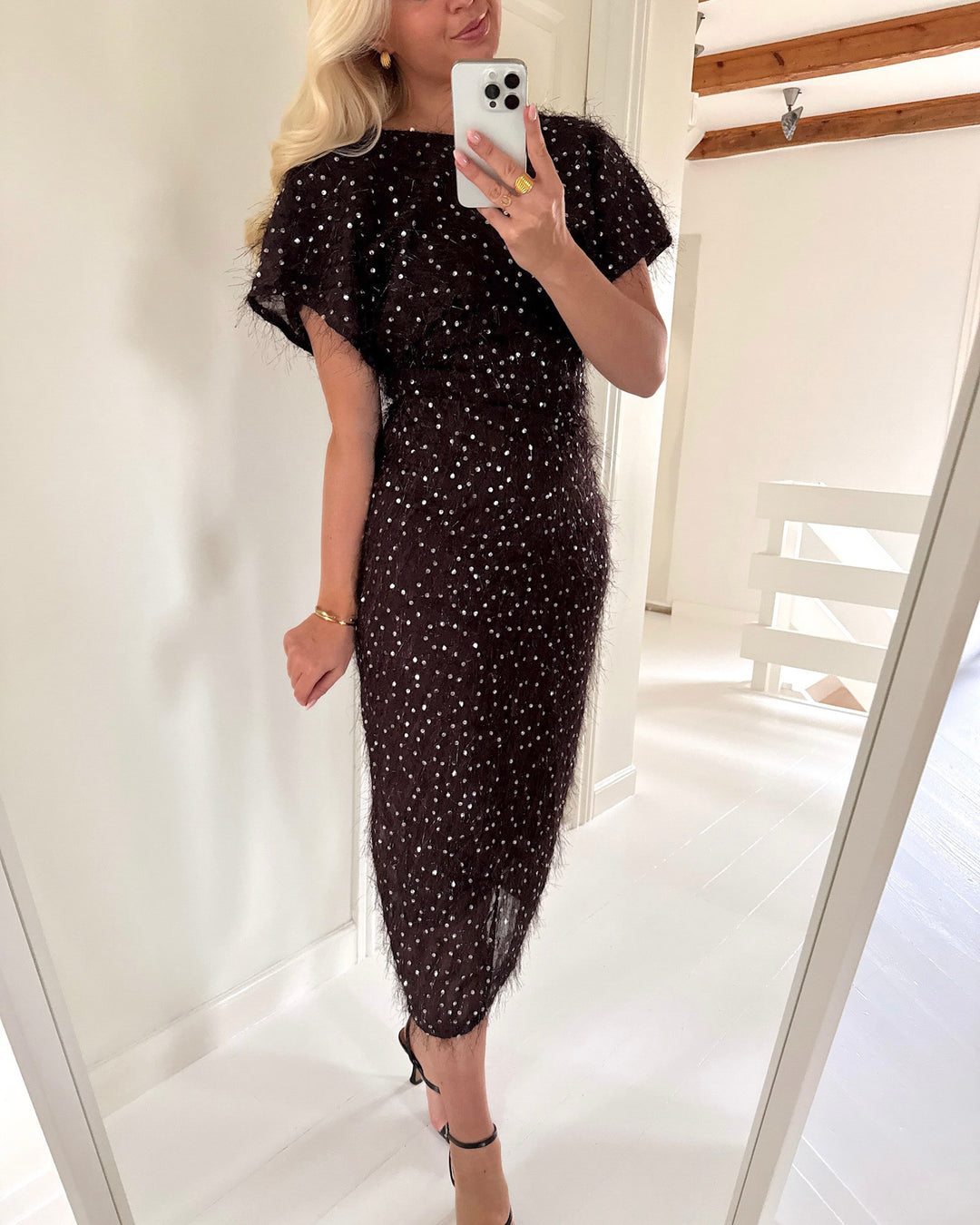 Y.A.S kjole ilza drape long dress coffee bean