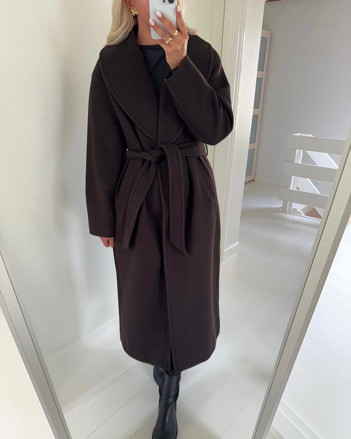 Vero Moda frakke anne bergen xtra long chocolate torte