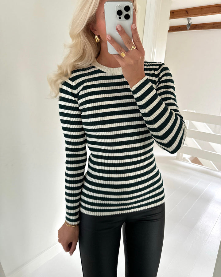 Sister's Point bluse huga-ls pine/cream