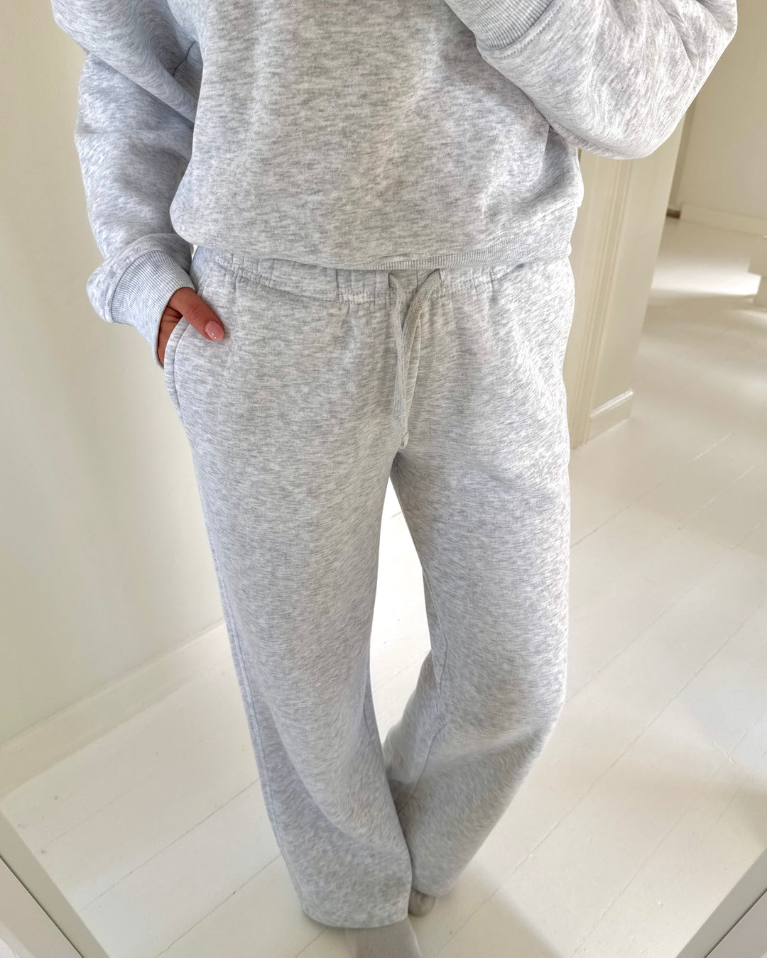 Only bukser best straight light grey melange