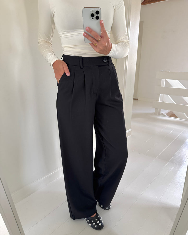 Only bukser miles pleat wide black