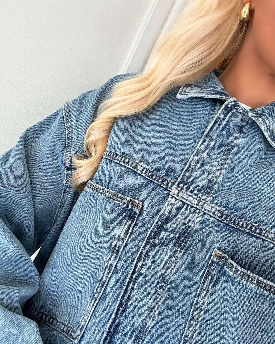 Only skjorte emmie ls light blue denim