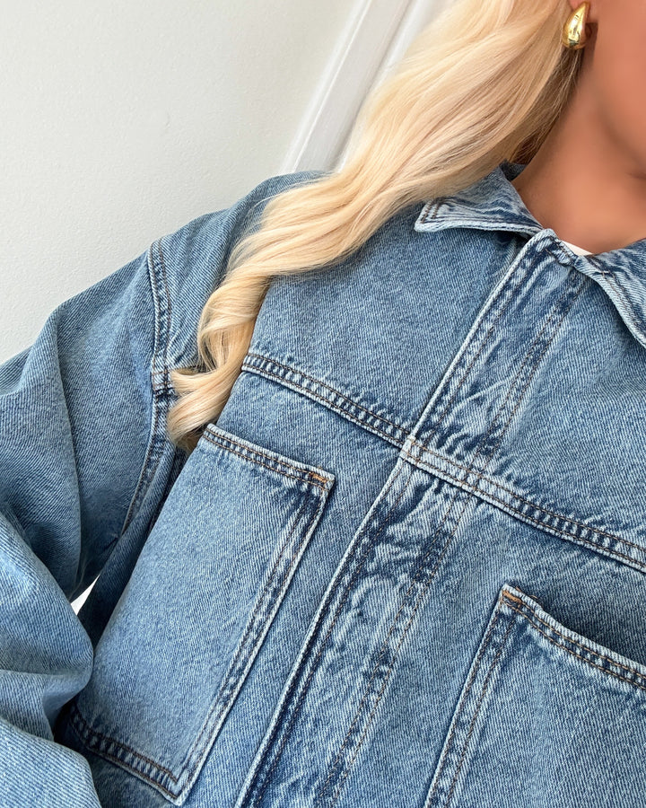 Only skjorte emmie ls light blue denim