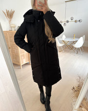 Louise zigzag long coat black