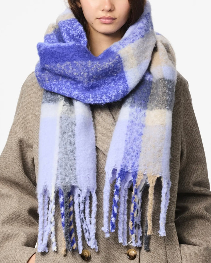 Pieces tørklæde bea long baby lavender/check