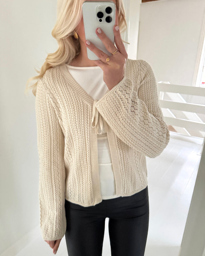 Pieces cardigan nuka ls knit birch