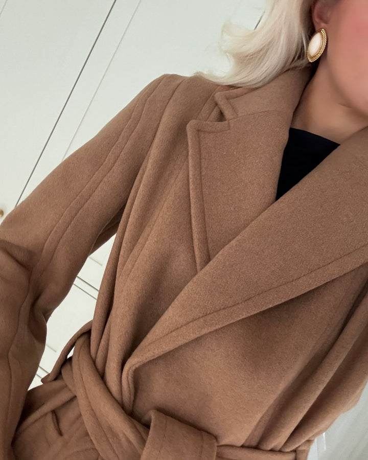 Y.A.S frakke kali wool blend tobacco brown