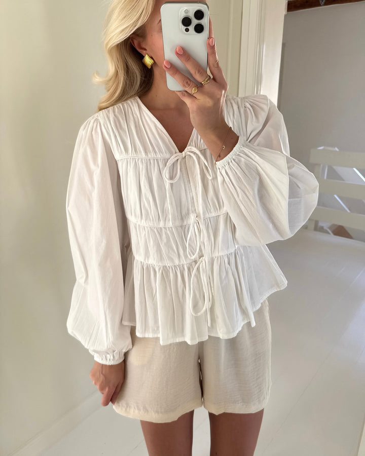 Y.A.S bluse ebba ls star white