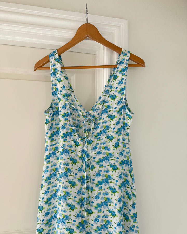 Vero Moda kjole hazel sl short wvn exp sb2 snow white/blue flower
