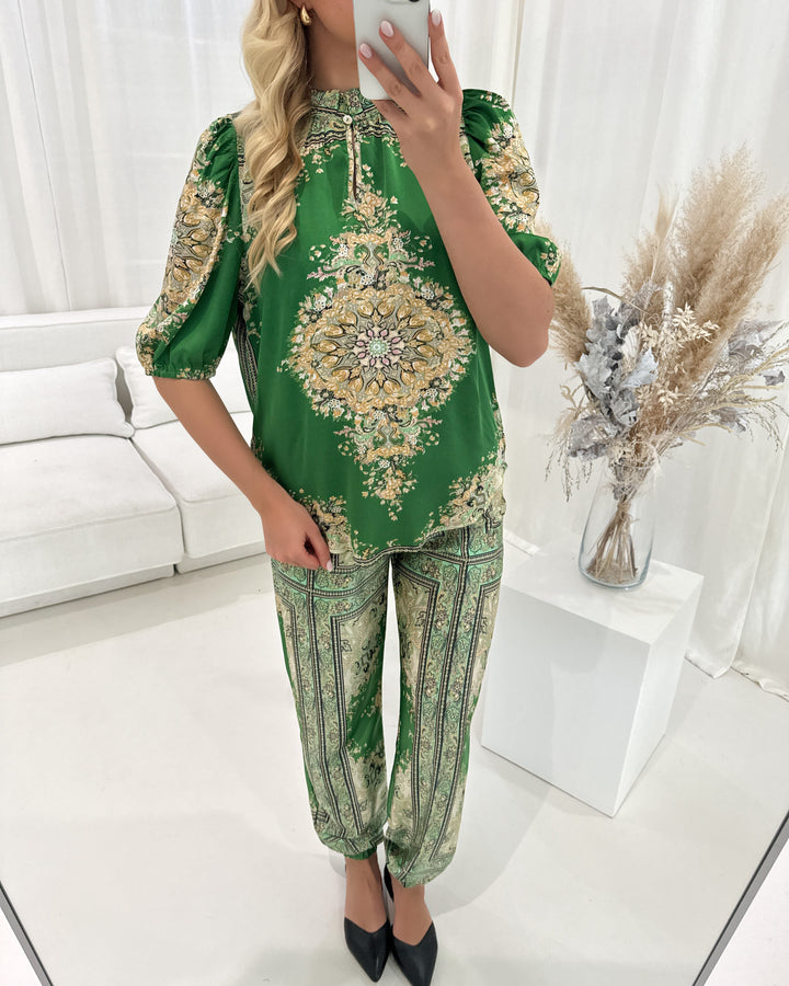 Love&Divine bluse love910-8 green paisley