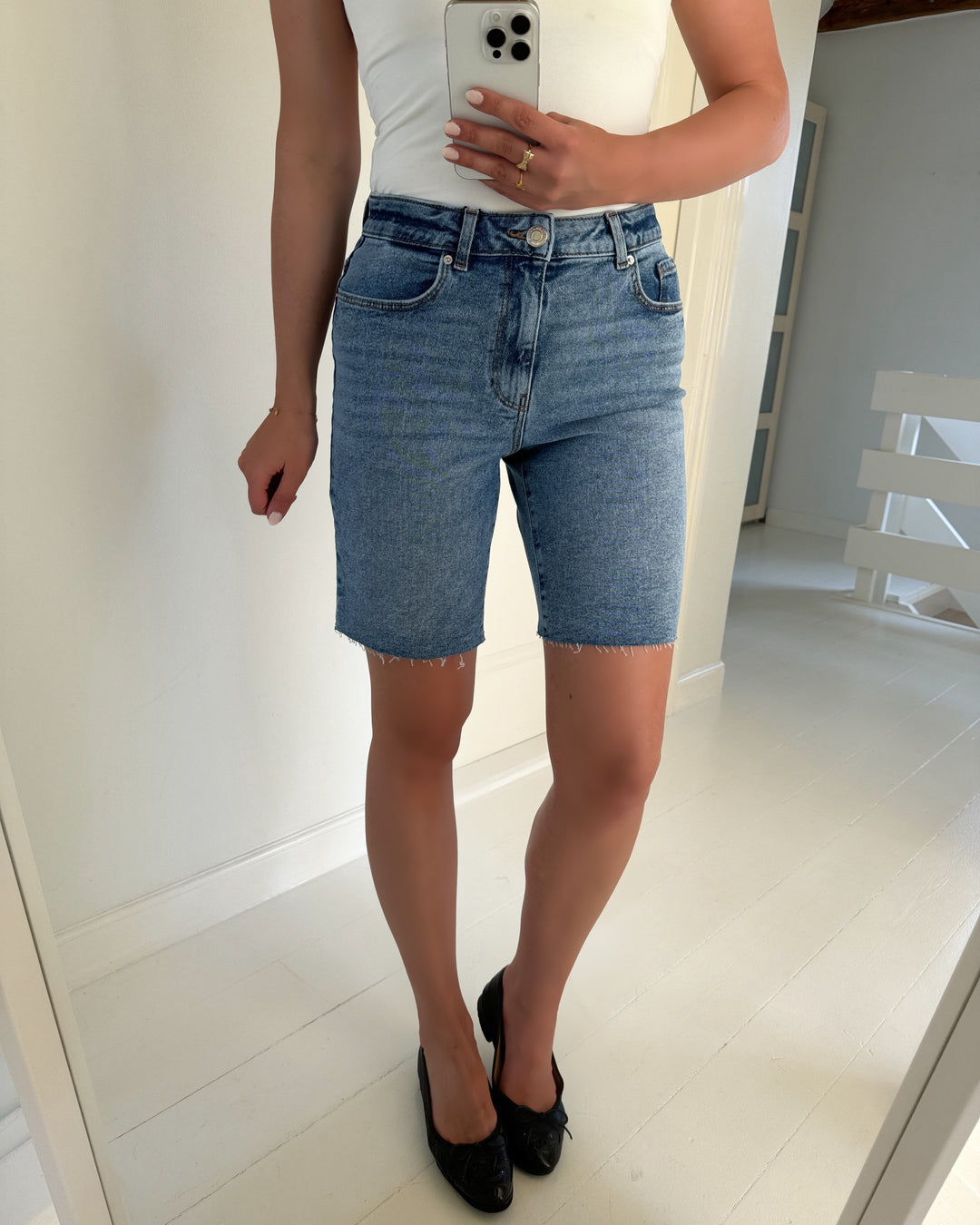 Vero Moda shorts cleo hr long denim light blue denim