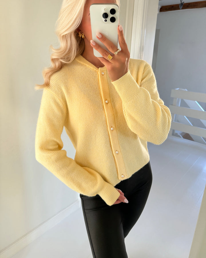 JDY cardigan lumi life ls button golden haze/melange