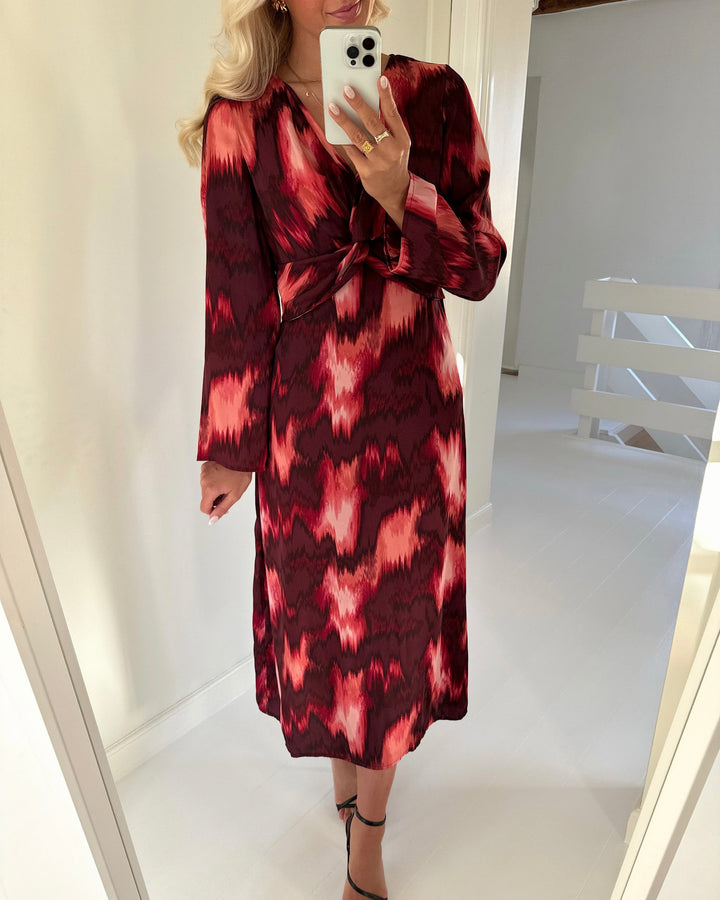 Vero Moda kjole gerna ls knot 7/8 winetasting/gerna