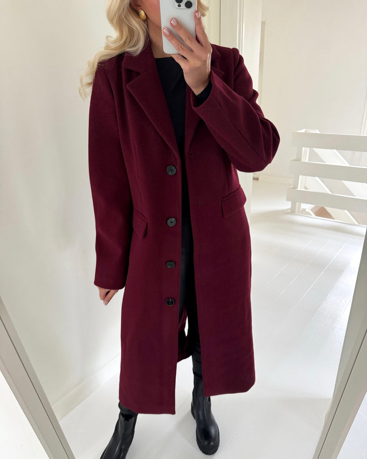 Pieces frakke jadine tawny port