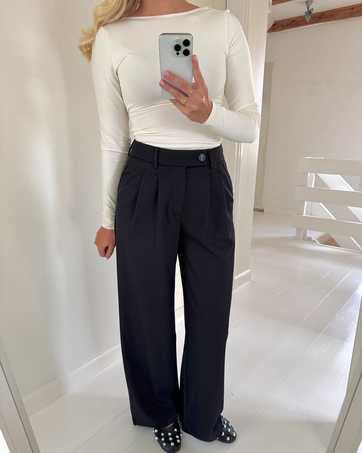 Only bukser miles pleat wide black