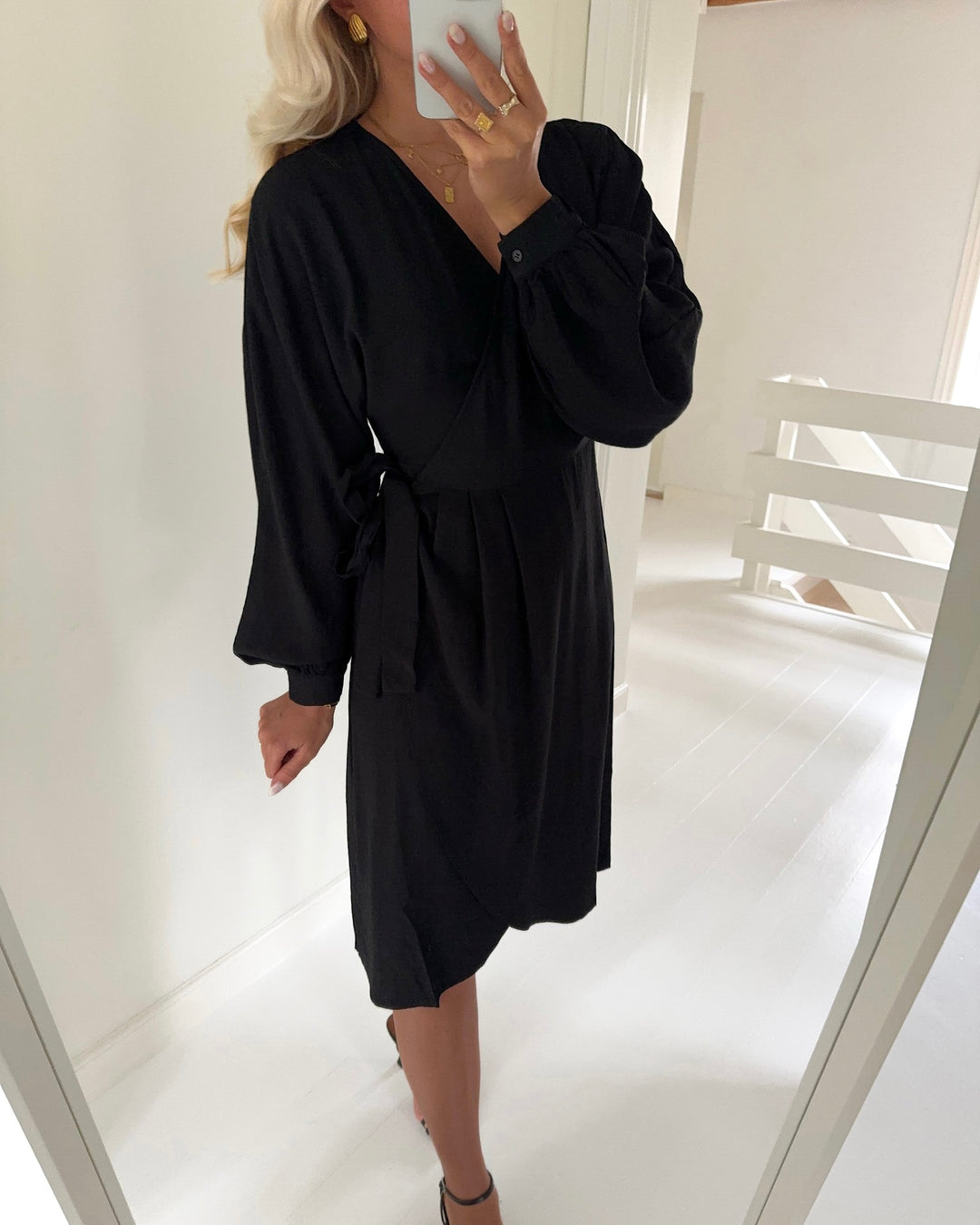 JDY kjole polly ls midi wrap black