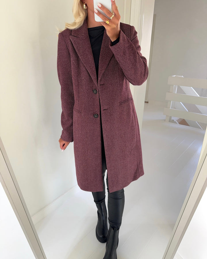 Vero Moda frakke blaza herringbone long winetasting