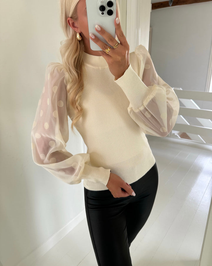 Y.A.S trøje dotme ls knit birch