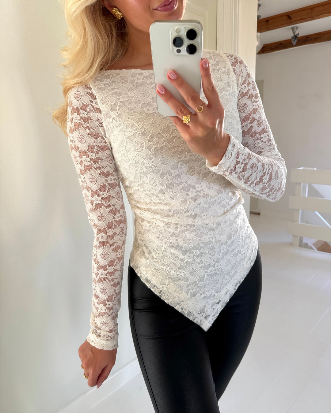 Vero Moda bluse dea ls asymetric boatneck star white