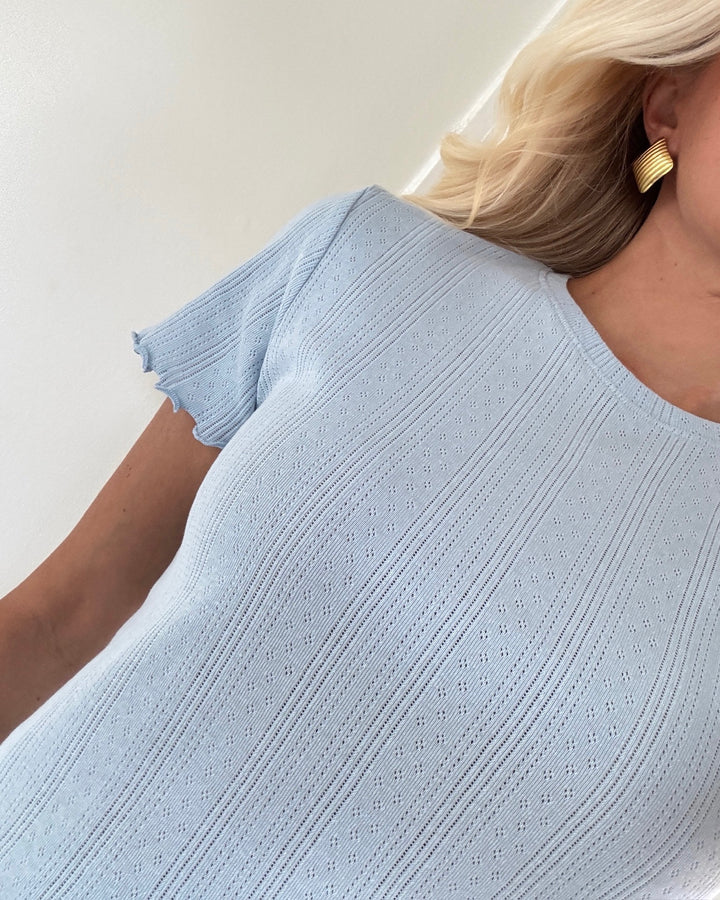 Pieces t-shirt marie ss o-neck poin cashmere blue