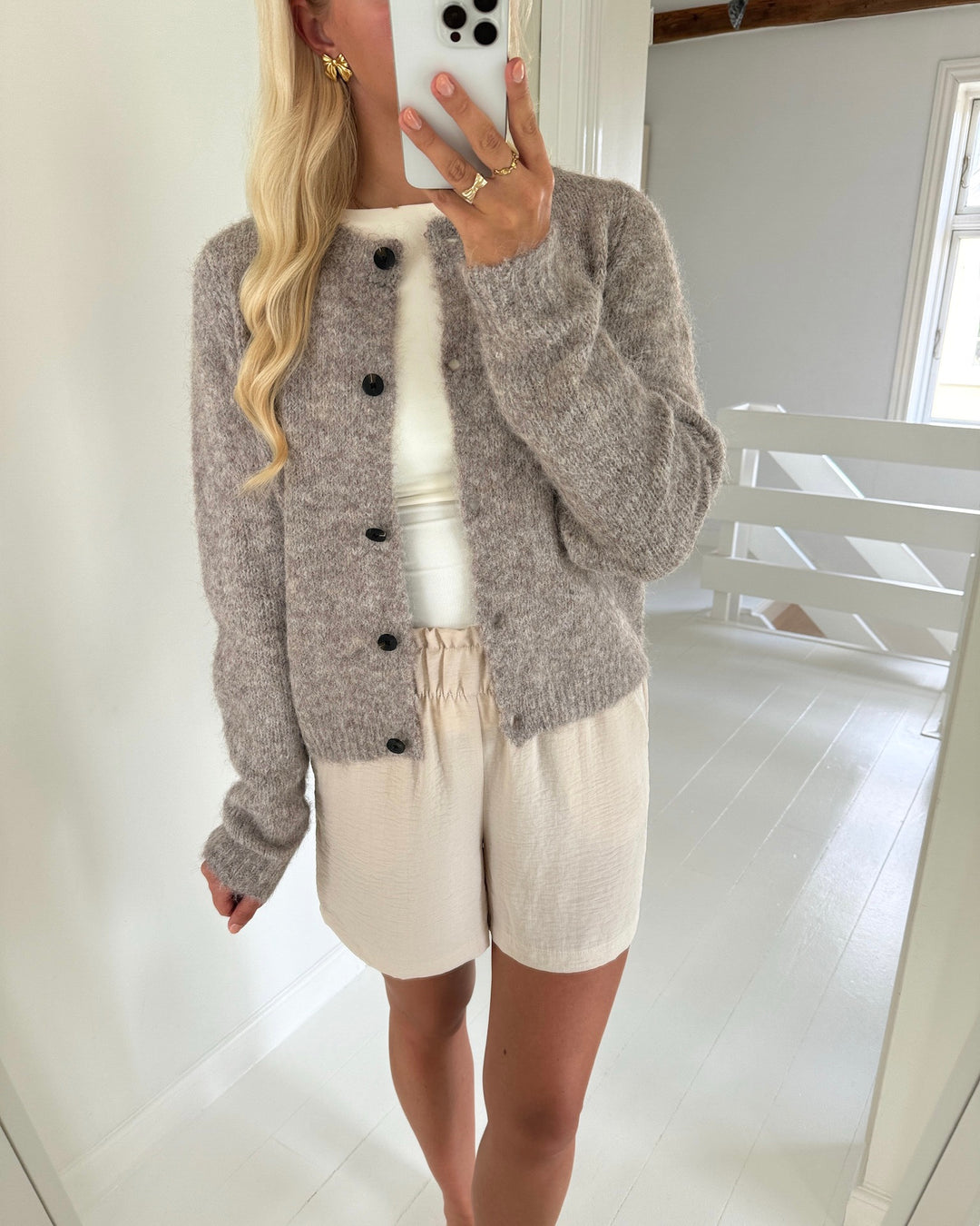 Vero Moda cardigan novah ls o-neck button ga noos fossil melange