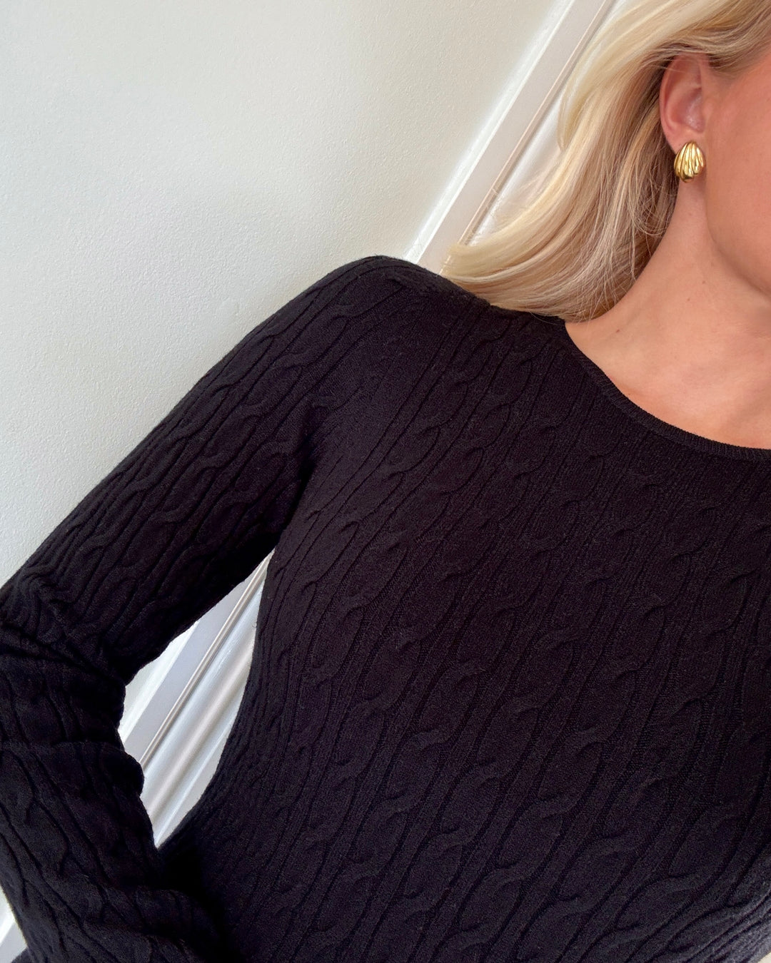 Only kjole ibi ls o-neck black