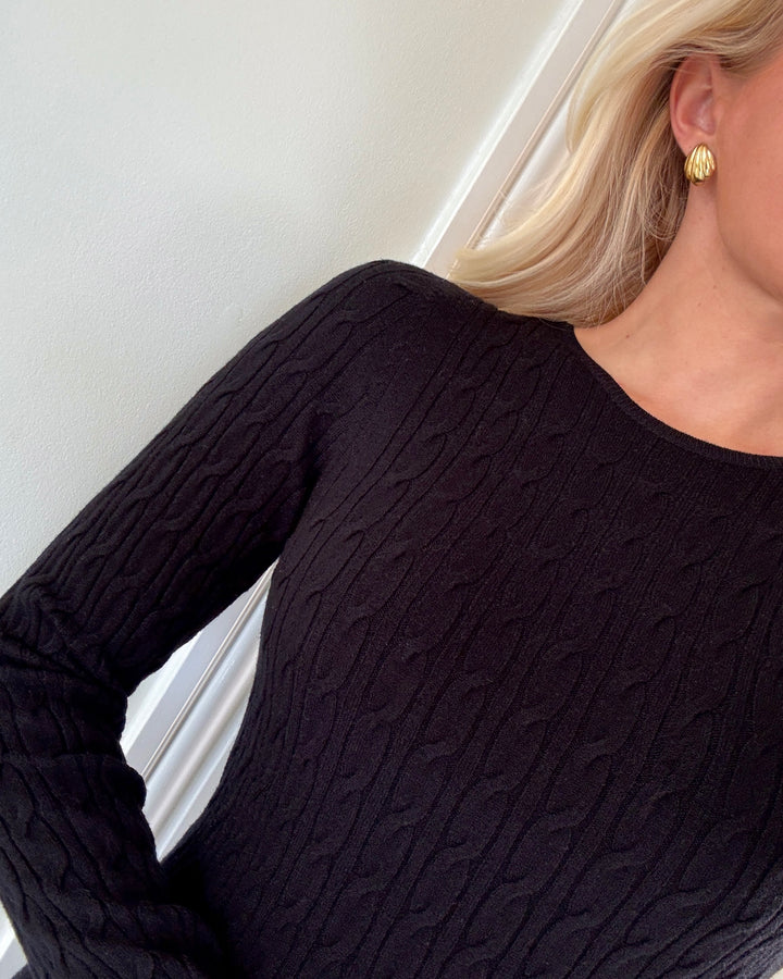 Only kjole ibi ls o-neck black