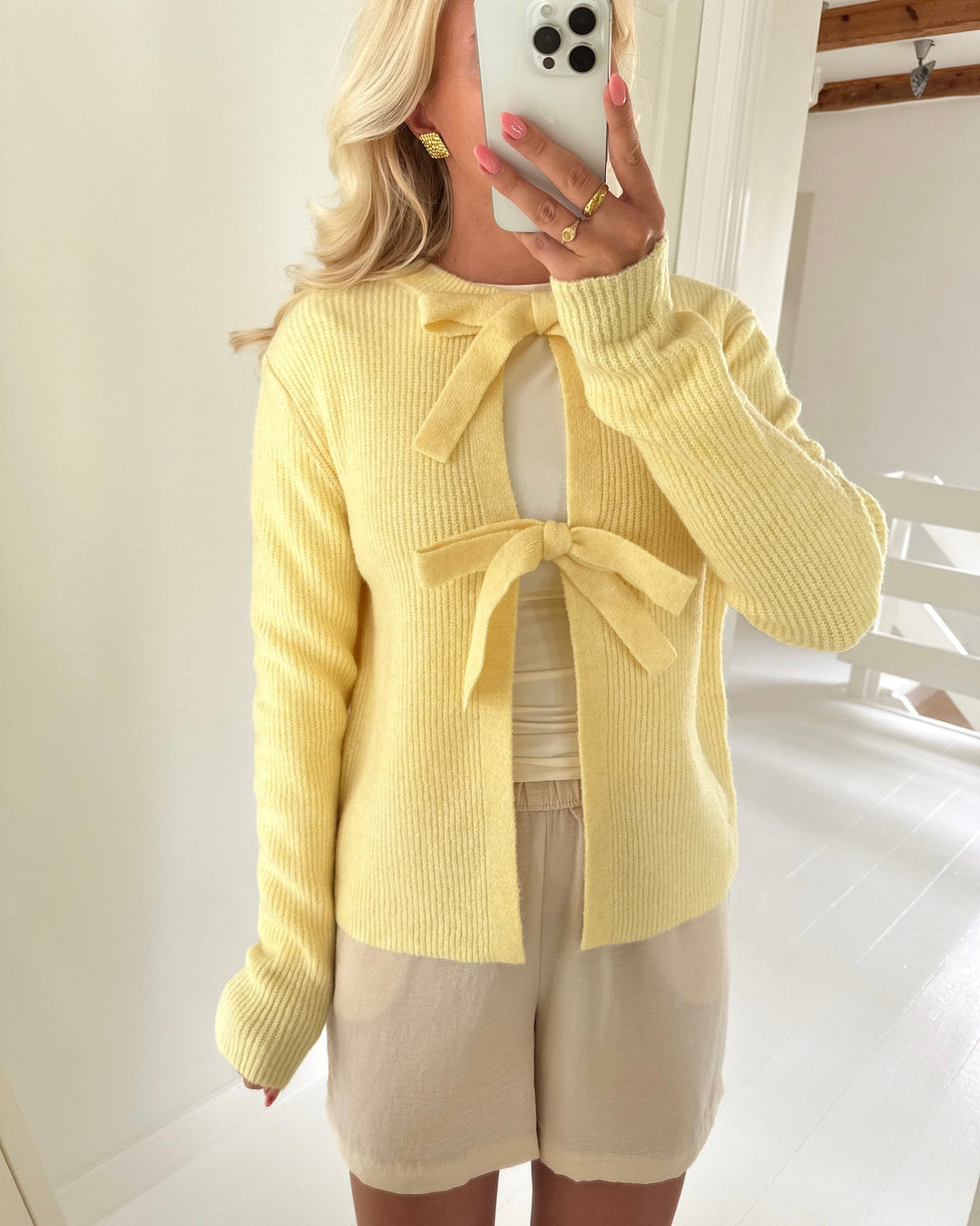Pieces cardigan silly ls rev pale banana/melange