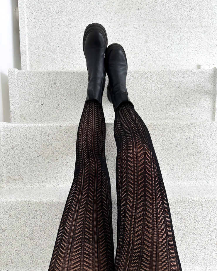 Herringbone tights black