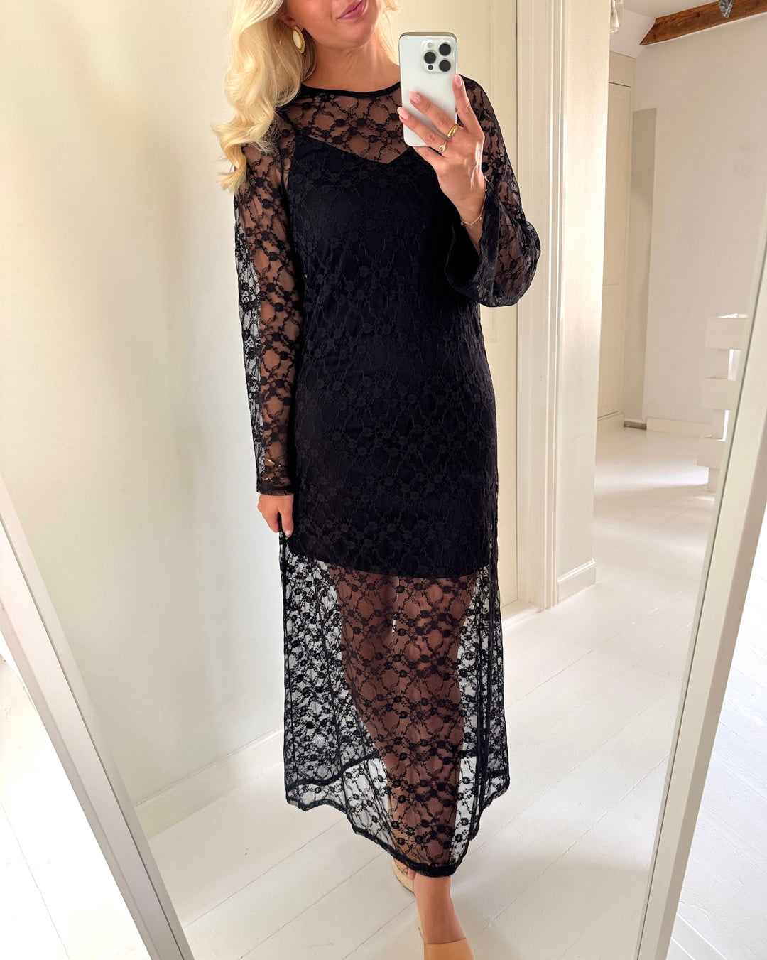 JDY kjole silvia ls lace maxi black