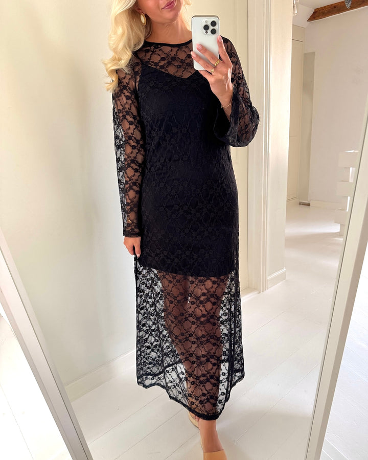 JDY kjole silvia ls lace maxi black