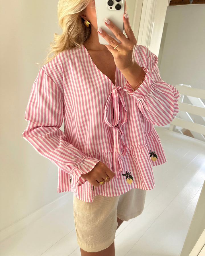 A-View bluse alize rose/yellow - FORUDBESTILLING LEV. UGE 24