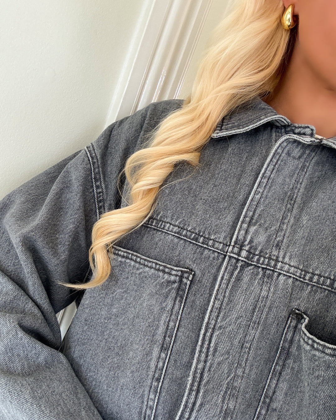 Only skjorte emmie ls grey denim medium grey denim