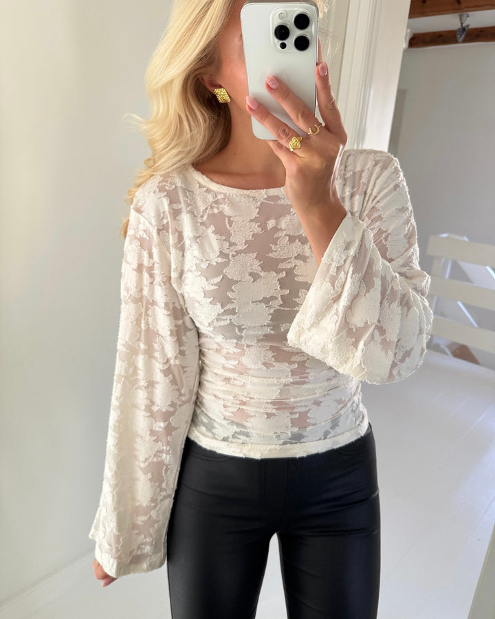 Only bluse nadia ls ruching cloud dancer