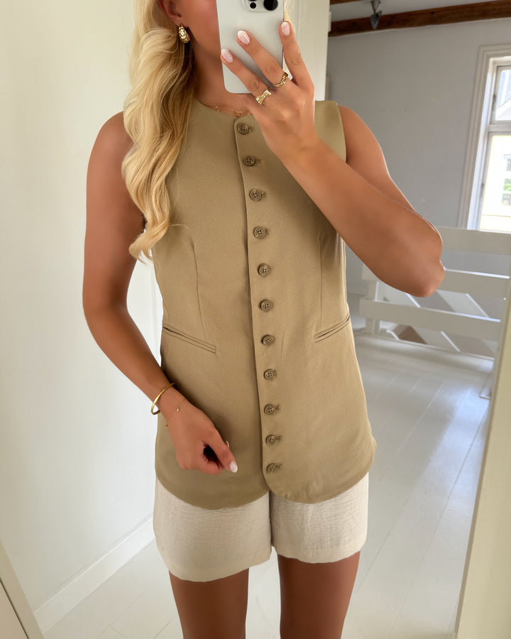 Pieces vest tempre long elmwood