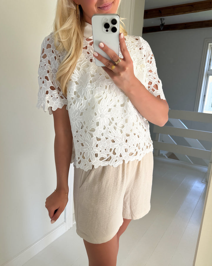 Aware by Vero Moda top kirby 2/4 shirt vma snow white