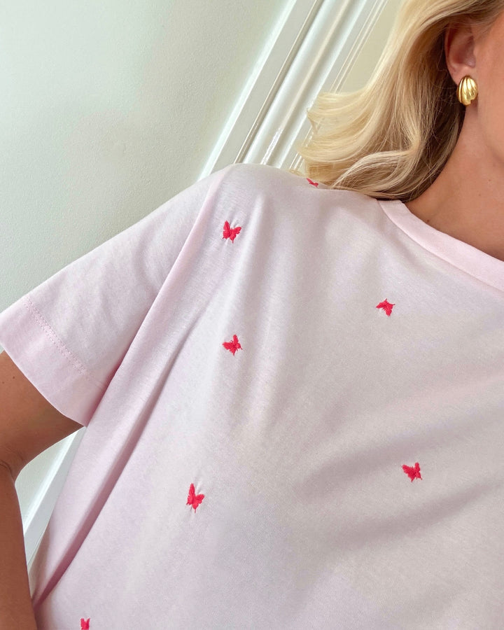 Vero Moda t-shirt sola mette ss pink-a-boo/butterfly