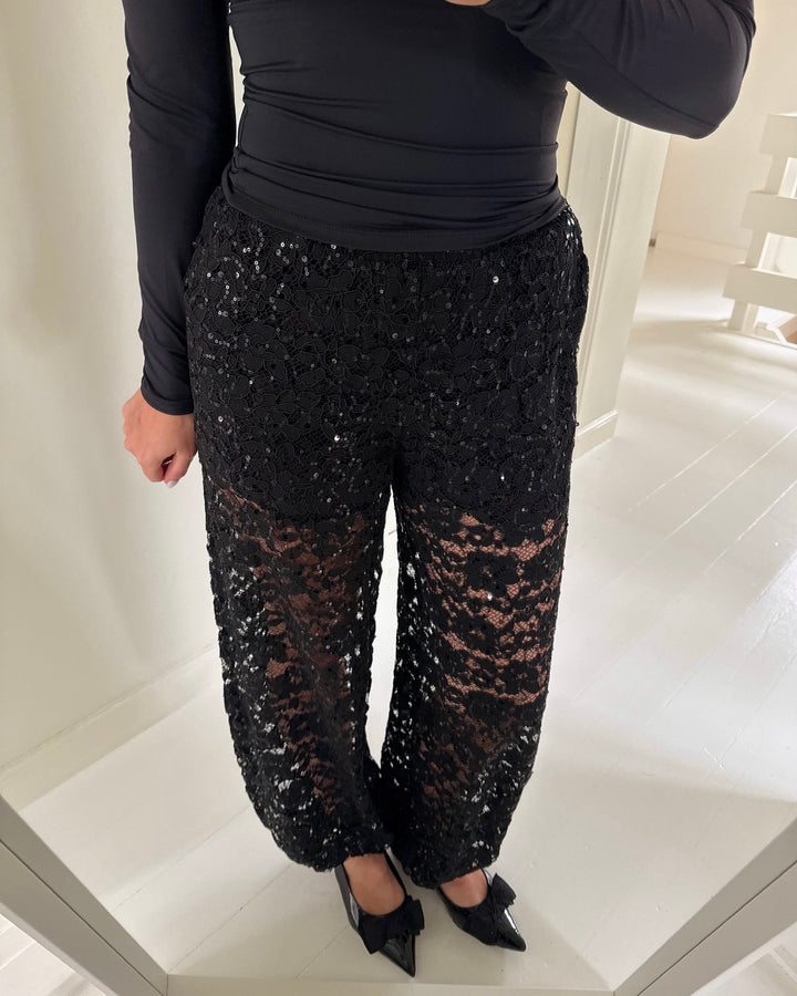 Love&Divine bukser love1525-1 black lace sequins