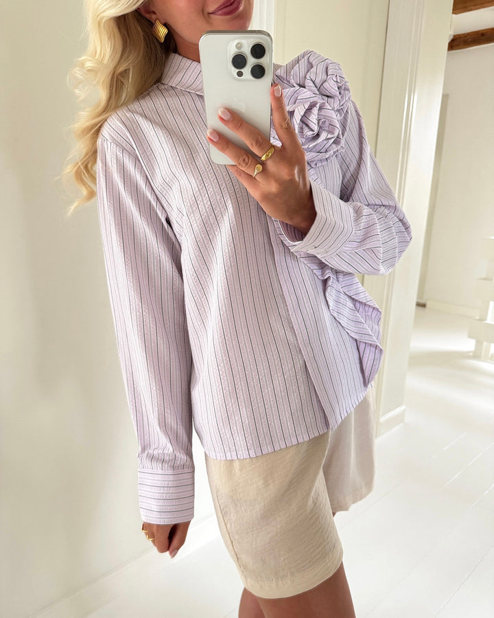 Y.A.S skjorte rosa ls orchid petal/w. stripes