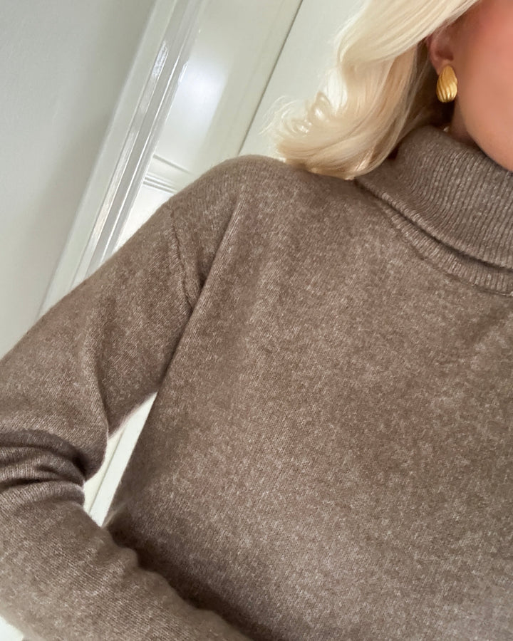 Vero Moda striktrøje kaden brown lentil/melange