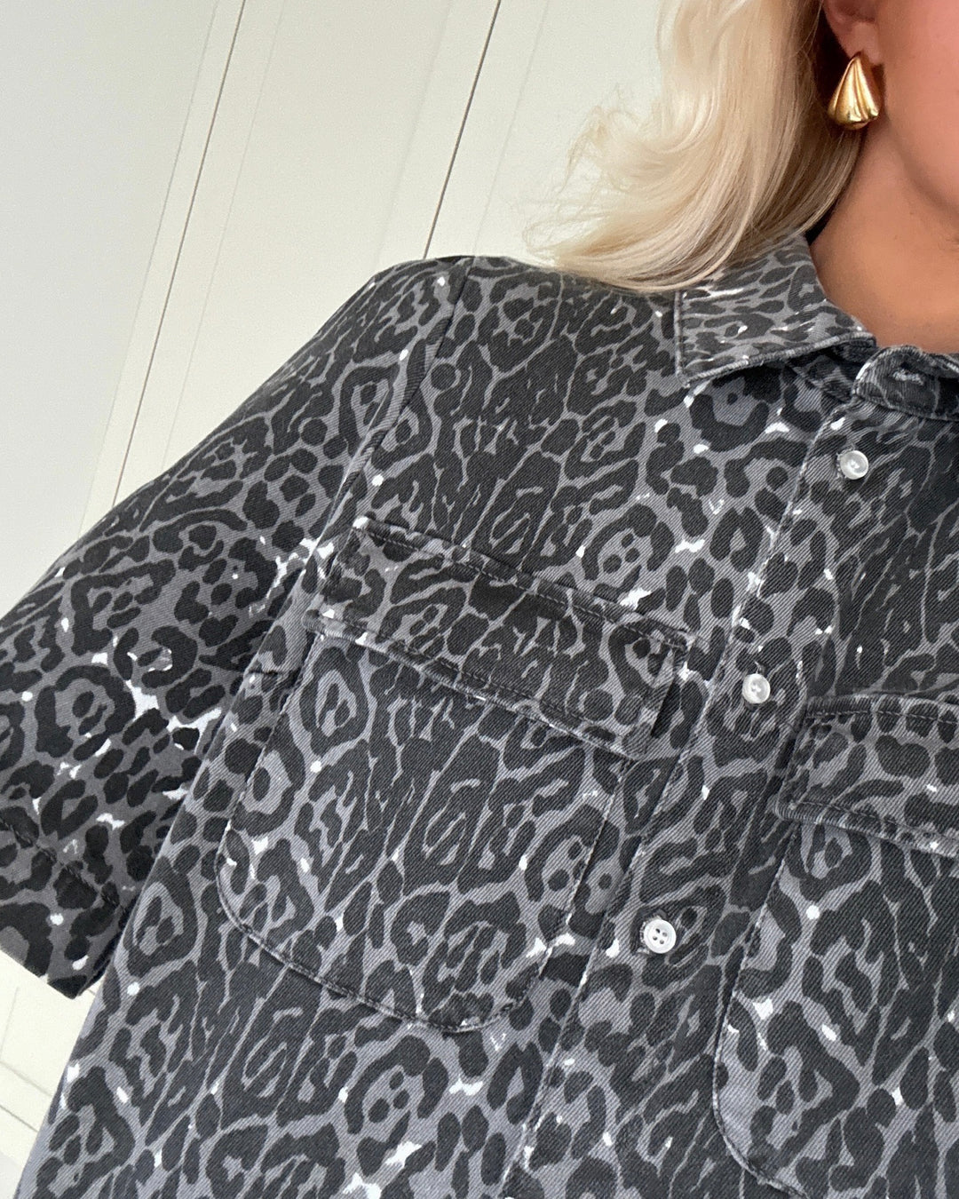 Vero Moda skjorte bella 2/4 leo eiffel tower/leopard