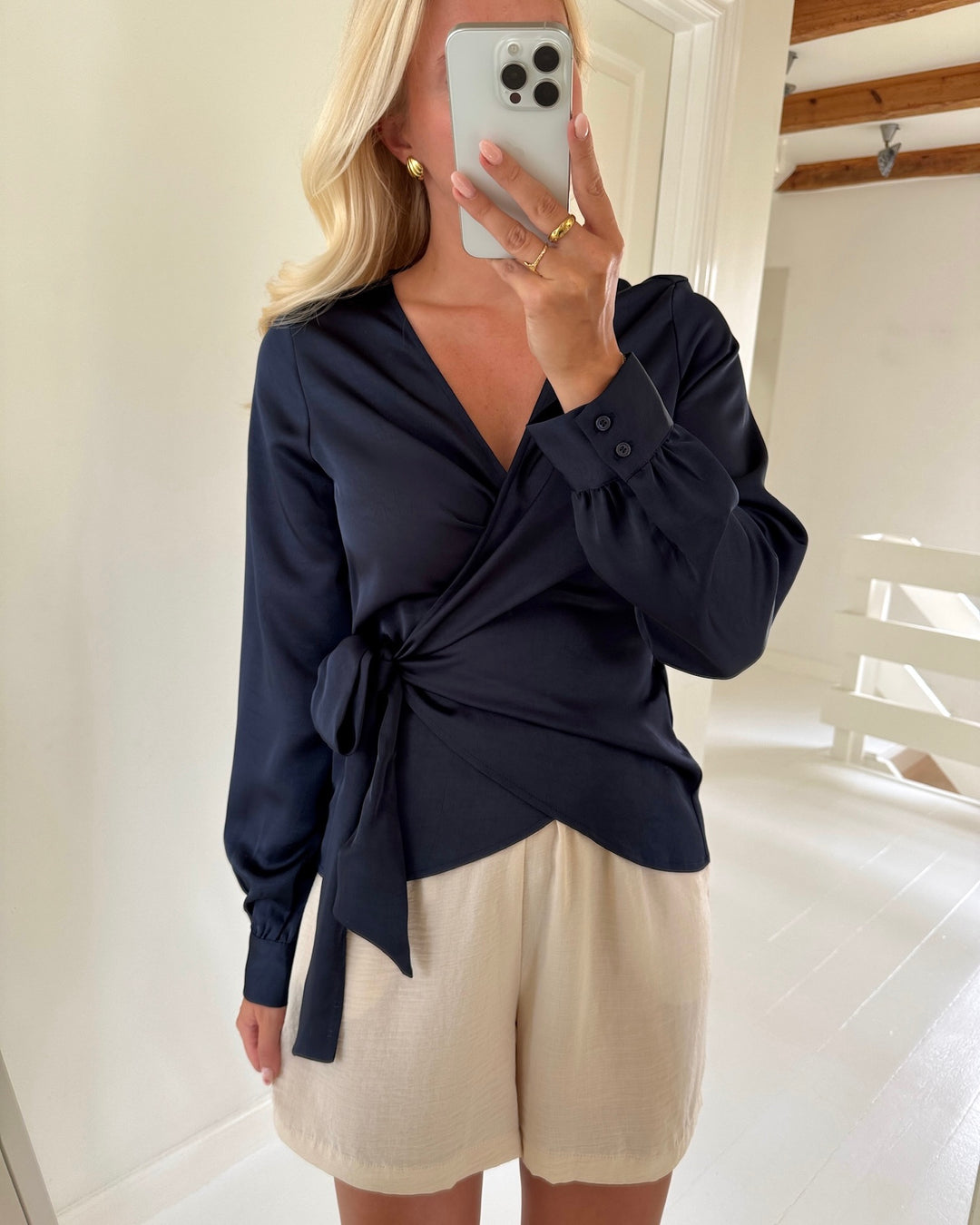 Vero Moda bluse molly ls v-neck navy blazer