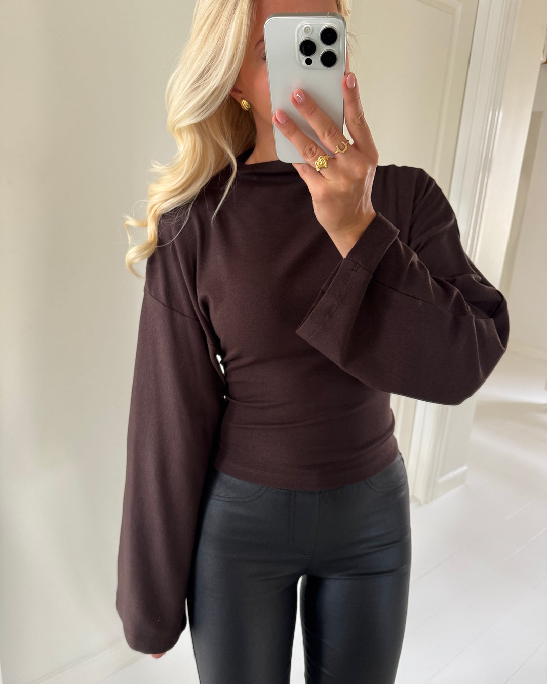 Only bluse estrid ls tie coffee bean