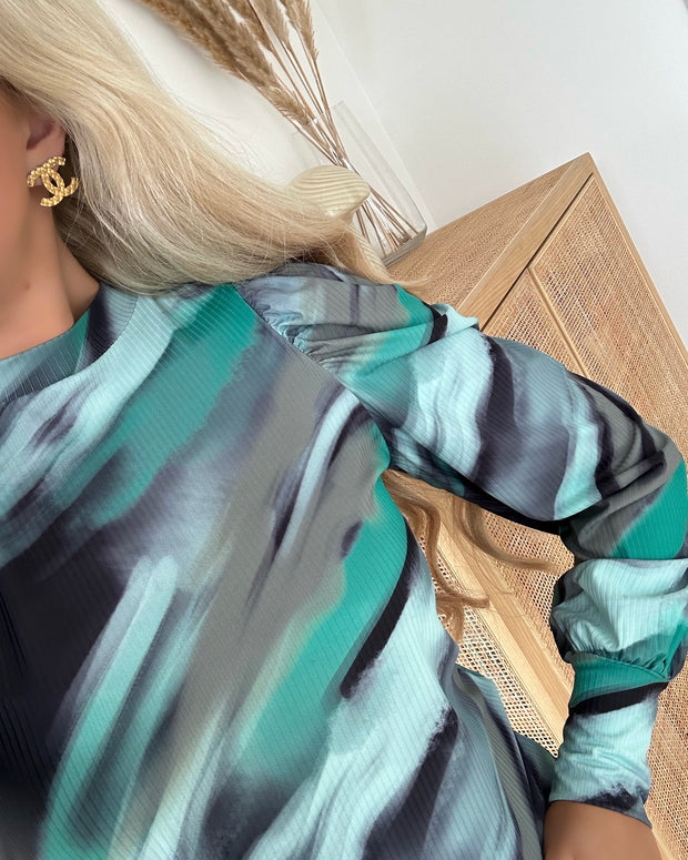 Vya-ls14 blouse black/green