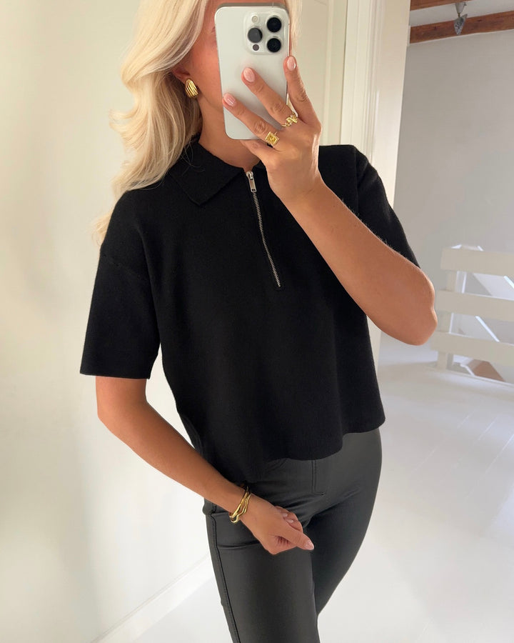 Vero Moda polo gold 2/4 pullover black