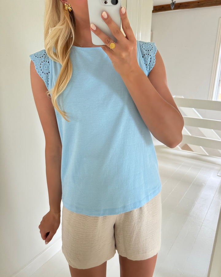 Vero Moda top emily sl gathering airy blue